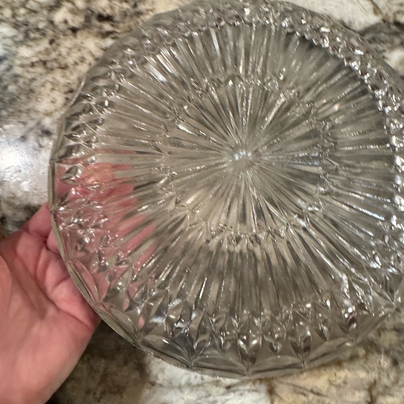 Other - Cut Glass Starburst Serving Bowl- Clear Glass